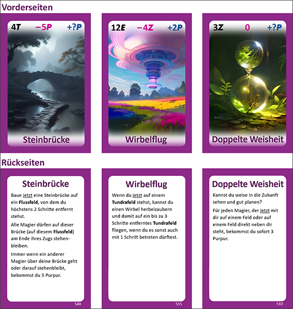 violette Aktionskarten